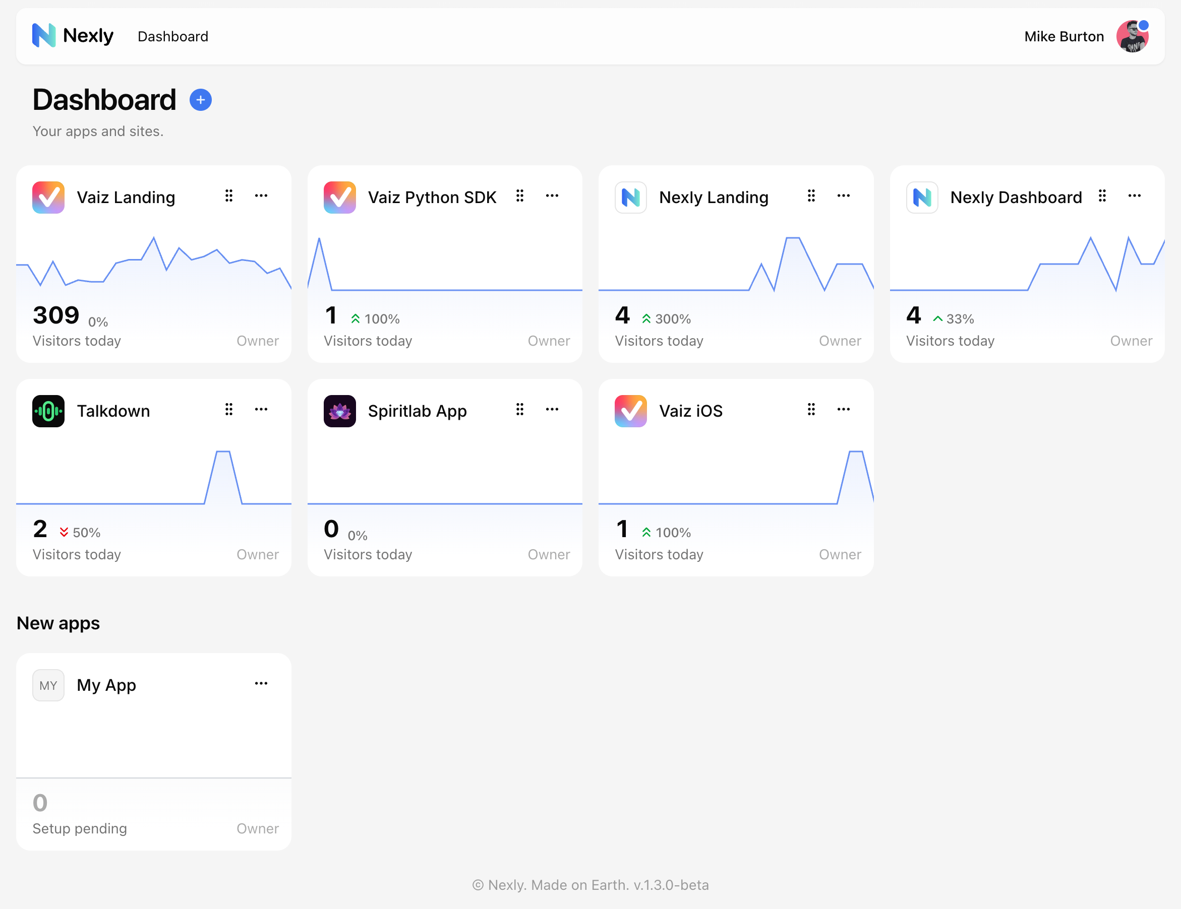 Home dashboard with property cards and a pending setup